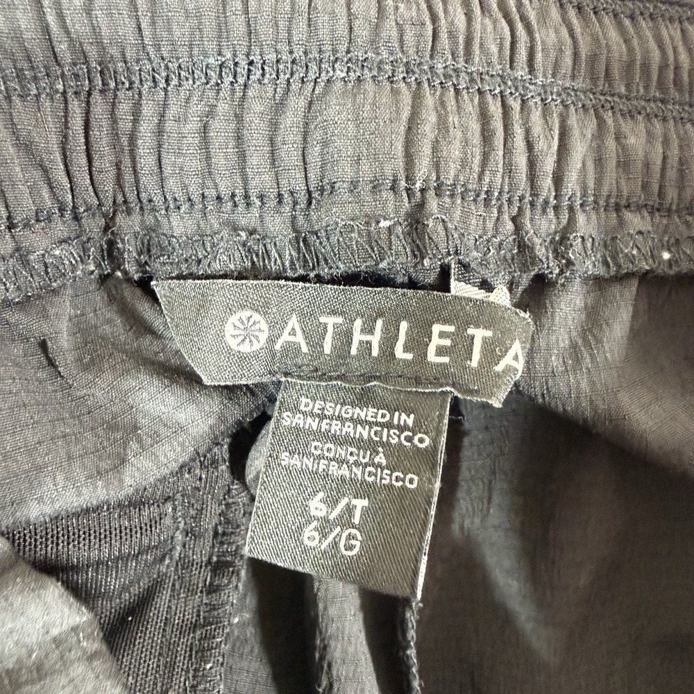 Athleta Trekkie High Rise Parachute Pant Sz 6 Tall Black #533487 Wide Leg Dance - Picture 10 of 16